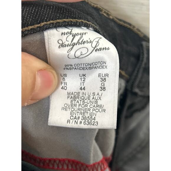 NYDJ Women’s 8 Light Black Denim Straight Leg Stretch Jeans Nordstrom - Picture 6 of 7